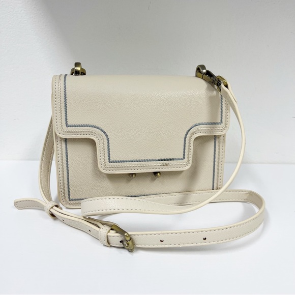 Anthropologie Handbags - Anthropologie Crossbody Ivory Blue Interchangeable Strap